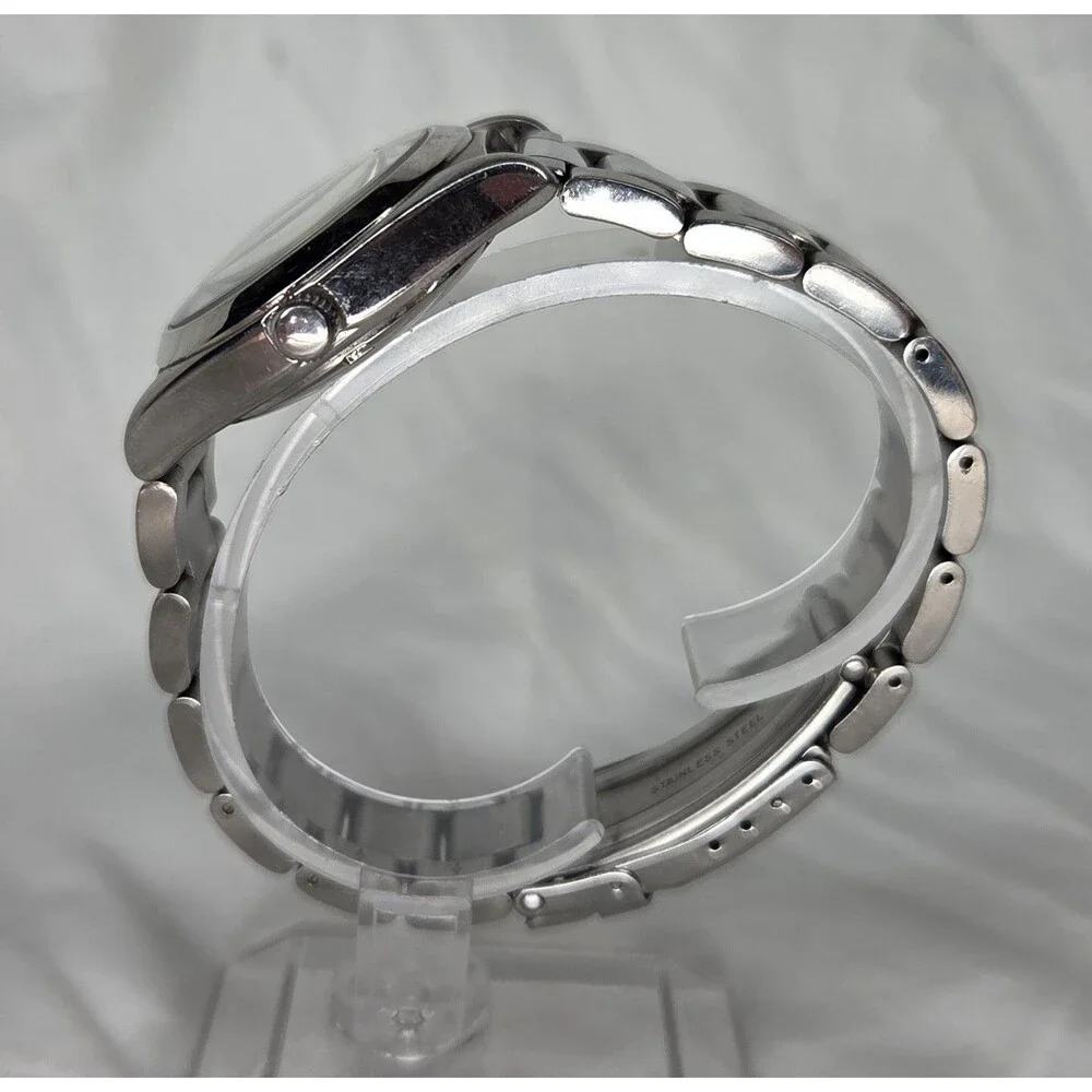 Vtg Fossil Steel Watch FS-2511 Mens 33mm Case Quartz Analog w/ New Battery